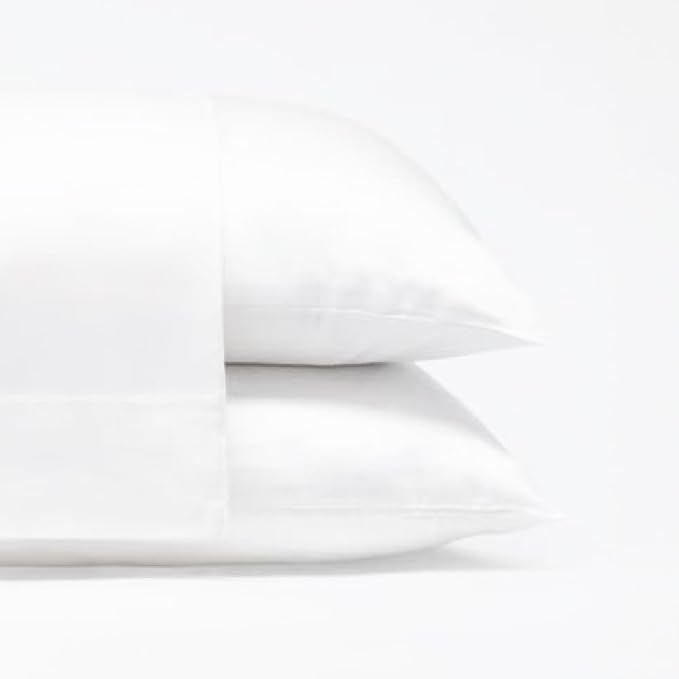 Cariloha Classic 2-Piece Twill Pillowcase Set | White | Standard | Viscose by Cariloha