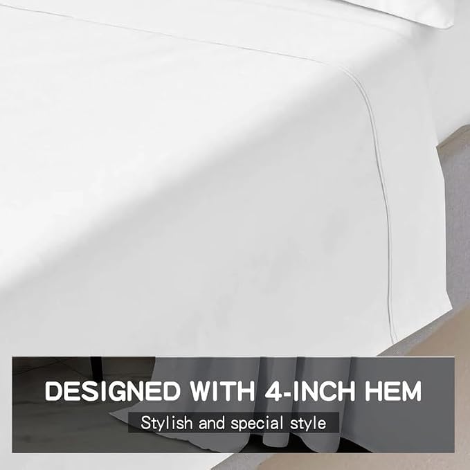 Mattress-Homes Oversized King Plus 100% Egyptian Cotton Top Sheet 1Pcs - Image 8