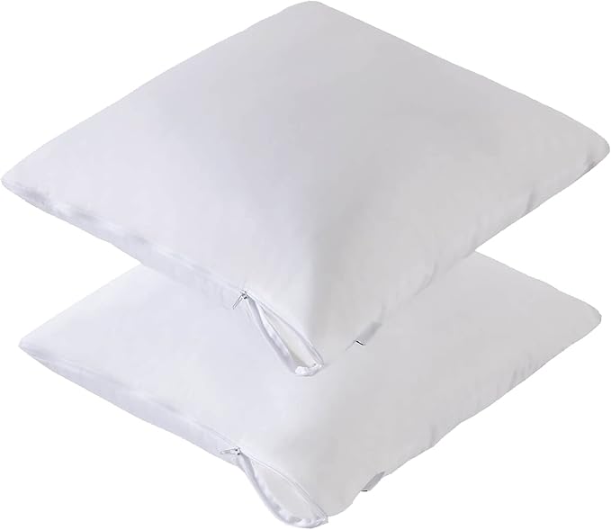 Feather Proof Pillow Protectors 24x24 Pack of 2 Waterproof Soft Bamboo Viscose by Kingnex