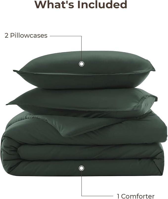 Litanika Forest Green Comforters Oversized King Size, 3 Pieces Lightweight - Image 7