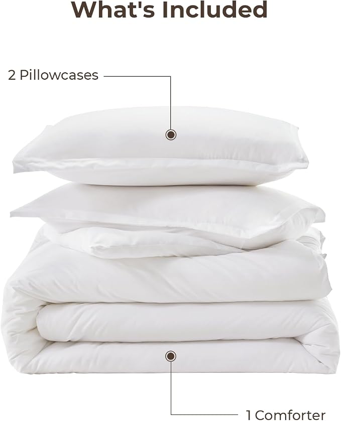 Litanika Oversized King Comforter Set White, 3 Pieces Lightweight Solid Bedding - Image 7