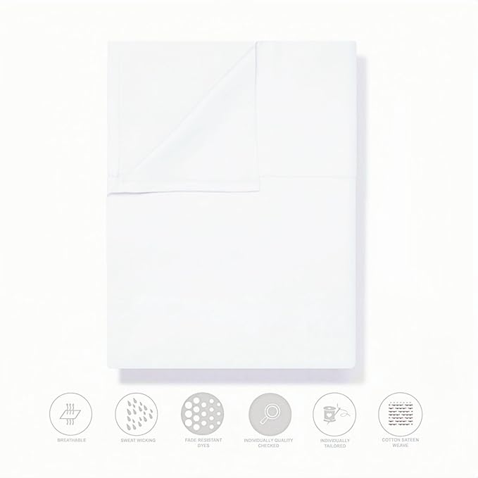 Full Size Flat Sheet Only, Soft 300 Thread Count 100% Cotton Sheets, Cooling & - Image 3