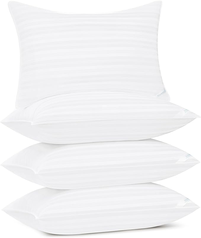 downluxe Standard Size Pillows Set of 4 – Premium Down Alternative Bed Pillows by Downluxe