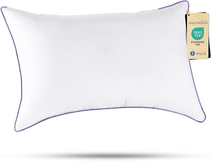 JOLLYVOGUE Pillows Standard Size Set of 1, Washable Supportive Single Bed Pillow by JOLLYVOGUE