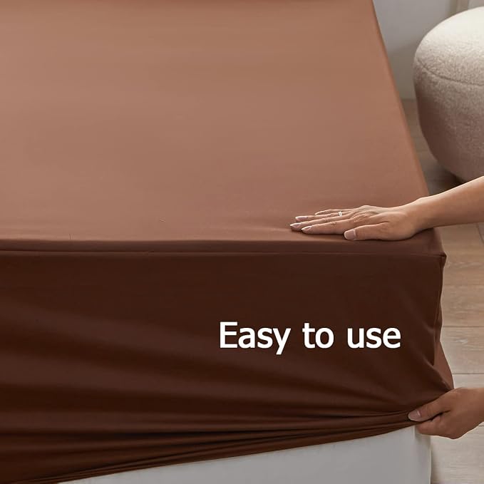 Bedding Twin Size Fitted Sheet Only-Twin Size Deep Pocket Bottom Sheet Fits - Image 6