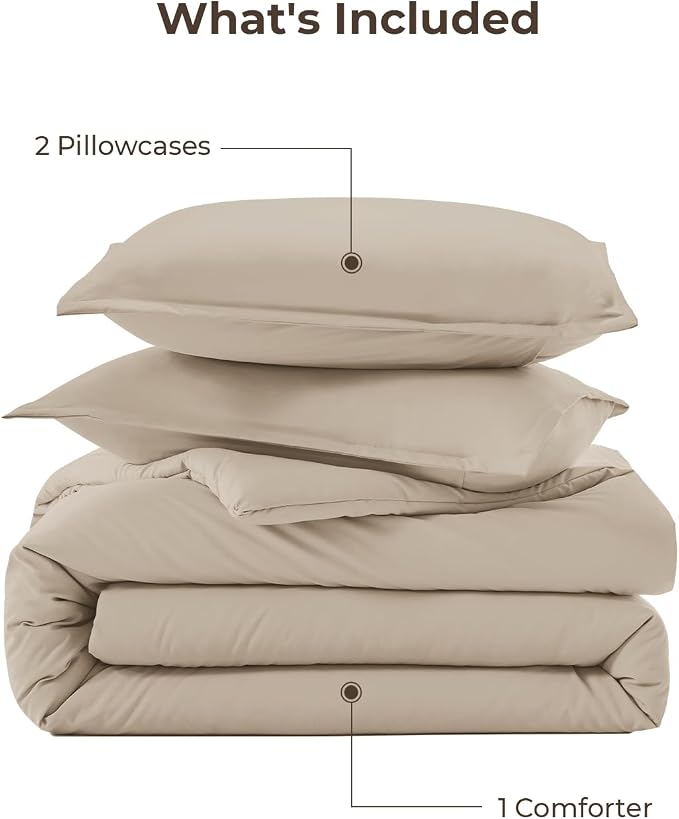 Litanika Comforters Khaki Oversized King Size, 3 Pieces Lightweight Solid - Image 7