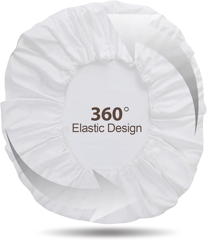 100% Egyptian Cotton Fitted Sheet Queen Size White, 600 Thread Count, 8-16" - Image 7