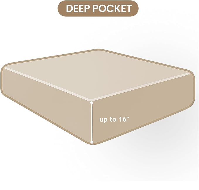 ROSE&RISY Khaki Queen Fitted Sheet, Soft and Breathable - Image 7