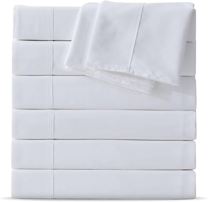 Maple&Stone Twin Flat Sheet 6 Pack, Premium Soft & Breathable, Brushed by MapleStone