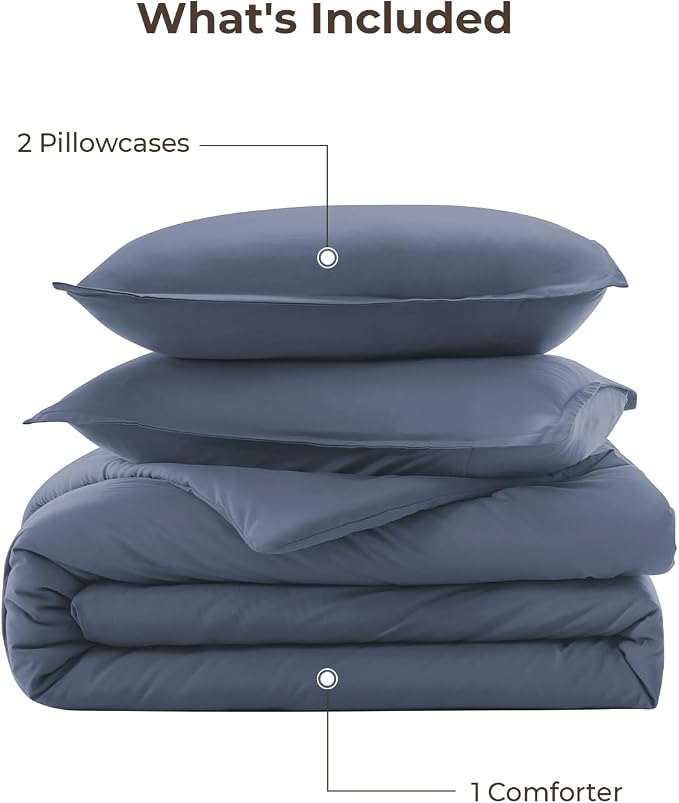 Litanika Comforters Bluish Grey King Size, 3 Pieces Lightweight Solid Bedding - Image 7