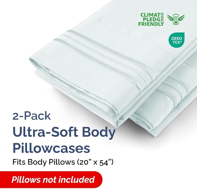 Body Pillowcases Set of 2-20x54 Long Body Pillow Case - Image 2
