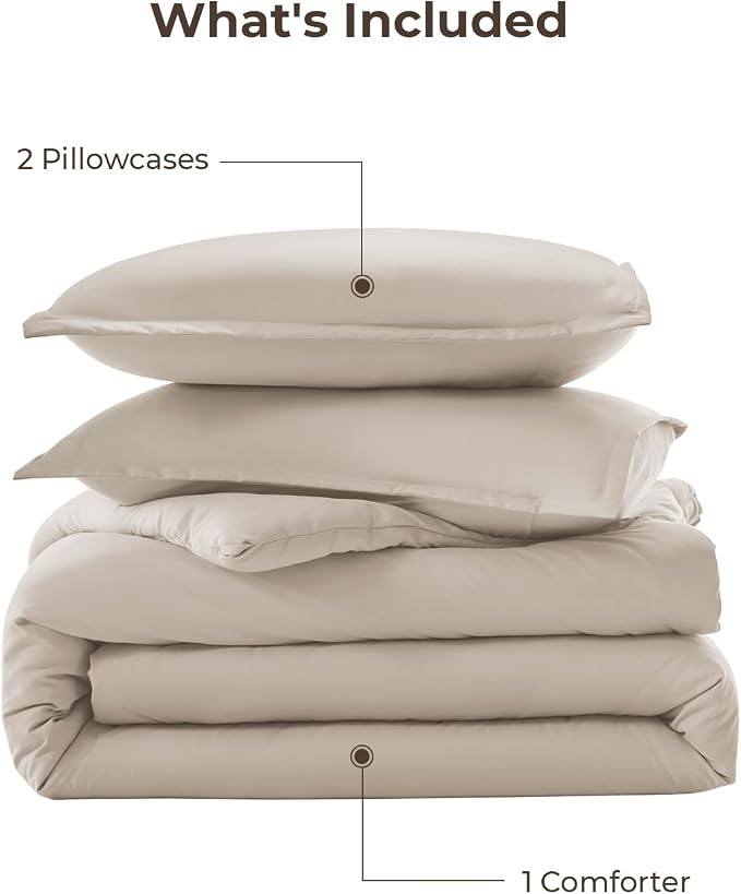 Litanika Twin XL Comforter Set Dark Oatmeal, 2 Pieces Extra Long Dorm Bedding - Image 7