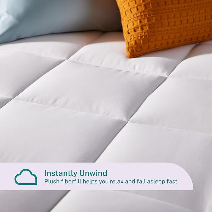 Sleep Innovations Dual Layer 4 Inch Memory Foam Mattress Topper, Queen Size - Image 6