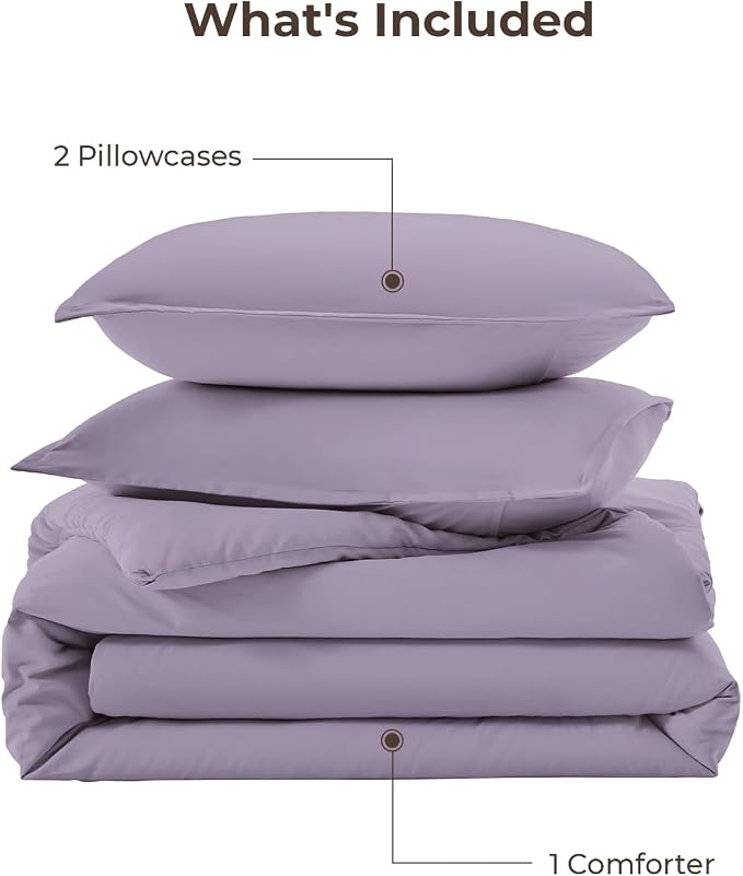 Litanika Grayish Purple Comforter Set Twin/Twin XL Size, 2 Pieces Lightweight - Image 7