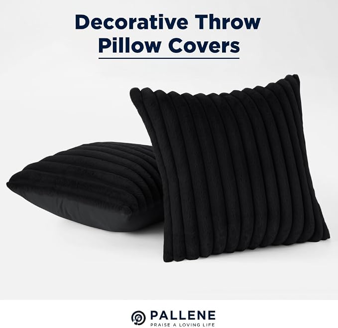 Pallene Faux Fur Plush Throw Pillow Covers 26x26 Set of 2, Luxury Soft Fluffy - Image 5
