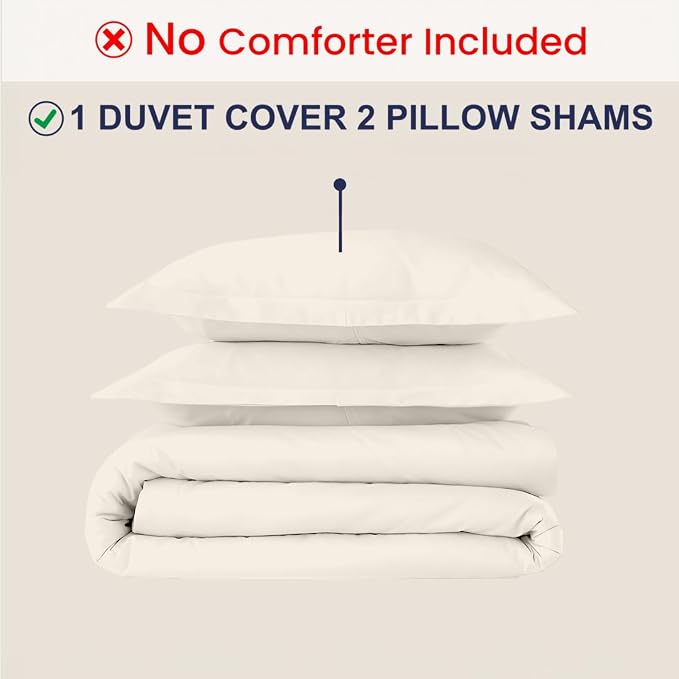 Kotton Culture 3 Pc Duvet Cover King Size Set-100% Egyptian Cotton 600 Thread - Image 2