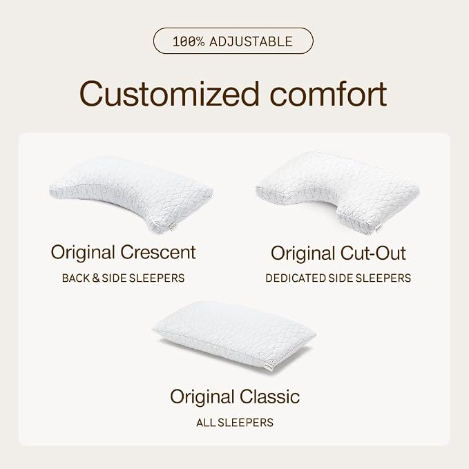 Coop Home Goods Original Crescent Adjustable Pillow, King Bed Pillows - Image 9