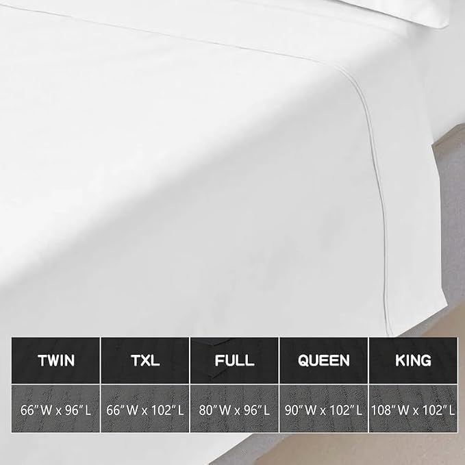 Mattress-Homes King 100% Egyptian Cotton Top Sheet 1Pcs, Cool & Breathable - Image 7