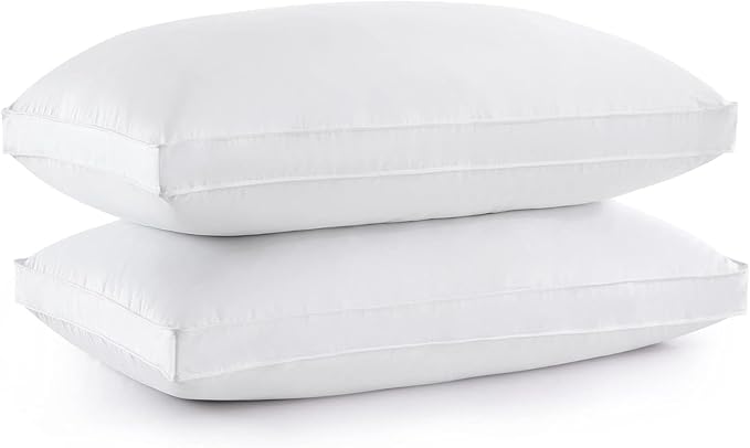 puredown® Goose Feather Down Pillows, Gusseted Bed Pillows by Puredown