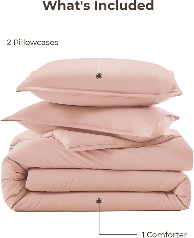 Litanika Blush Pink Comforter California King Size, 3 Pieces Cal King - Image 7