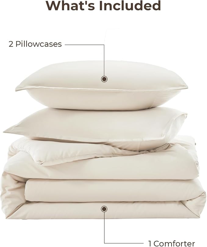 Litanika Comforters Beige Oversized King Size, 3 Pieces Lightweight Solid - Image 7