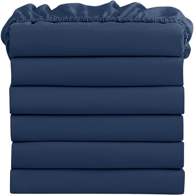 FreshCulture Queen Fitted Sheets, Bulk Pack of 6, Deep Pocket, Soft Microfiber by FreshCulture
