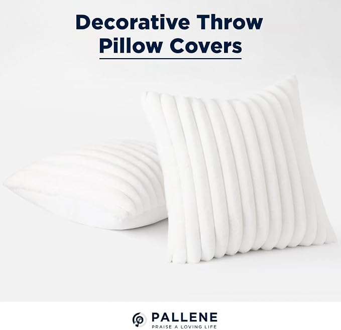 Pallene Faux Fur Plush Throw Pillow Covers 20x20 Set of 2, Luxury Soft Fluffy - Image 5