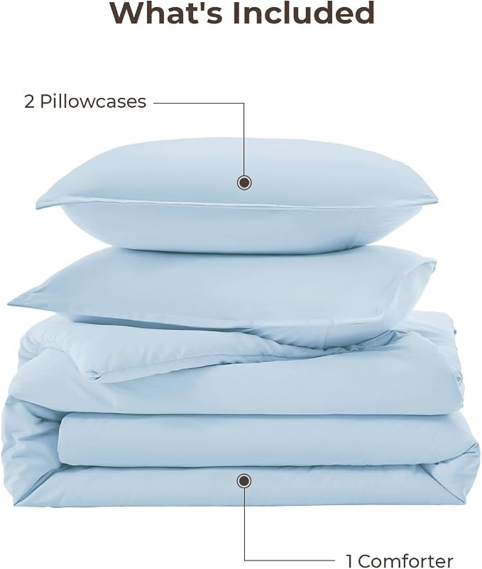 Litanika Comforters Light Blue Queen Size, 3 Pieces Lightweight Solid Bedding - Image 7