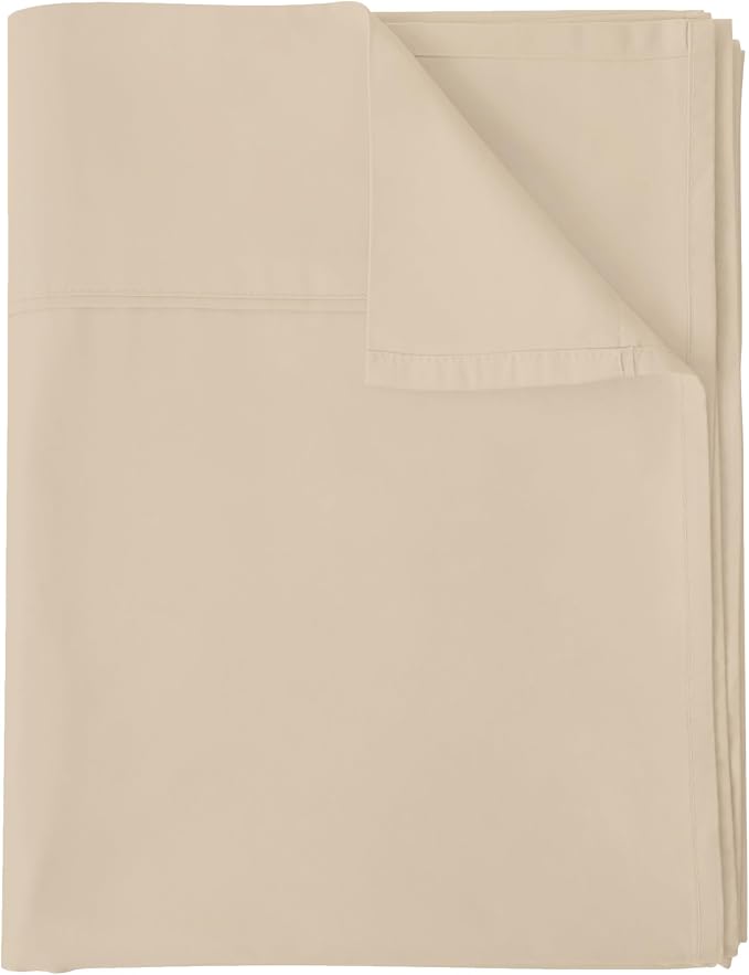 Flat Sheet Only TwinXL Size, 400 TC 100% Egyptian Cotton Flat Sheet-Beige Grey by ShunjieHome
