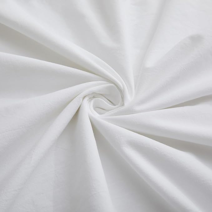 100% Washed Cotton Duvet Cover Set, Linen Like Natural Bedding Set - Image 6