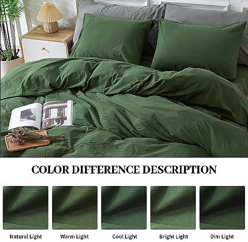 NEXHOME PRO Duvet Cover Set Oversized Queen 98"x98" Linen Look Textured Organic - Image 4