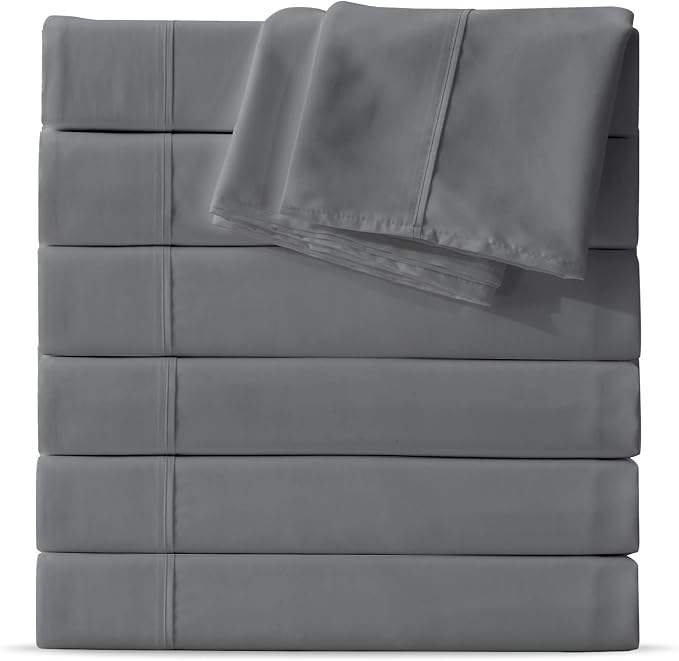 Maple&Stone King Flat Sheet 6 Pack, Premium Soft & Breathable, Brushed by MapleStone