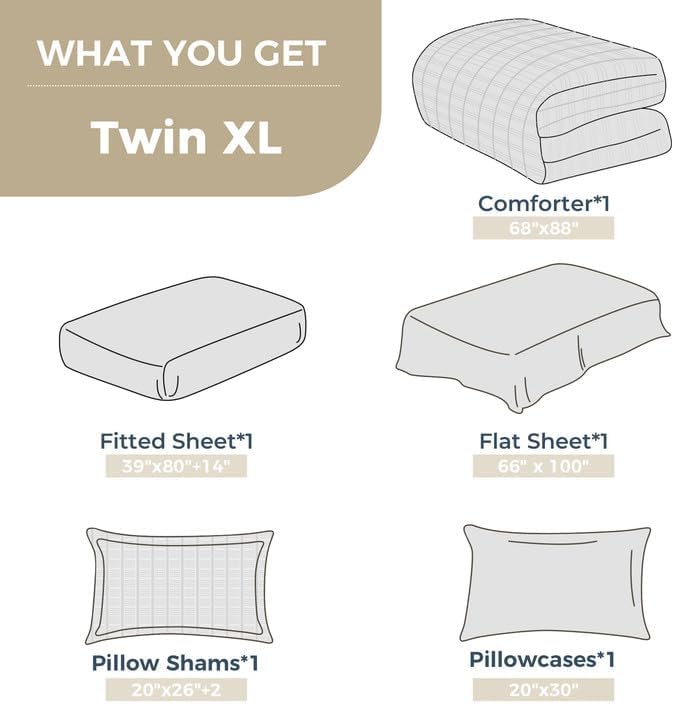 HYMOKEGE Dark Purple/Lavender Twin XL Comforter Set Seersucker 5 Pieces - Image 6