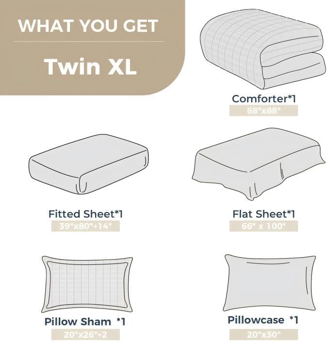 HYMOKEGE Dark Green Twin XLComforter Set Seersucker 5 Pieces, All Season Luxury - Image 5