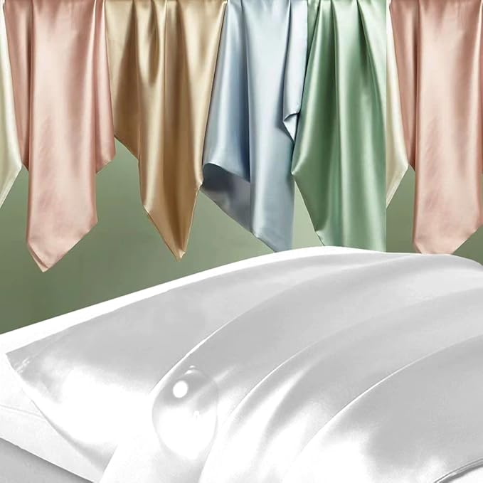 Silk Pillow Cases 2 Pack, Mulberry Silk Pillowcases Standard Set of 2, Anti Acne - Image 2