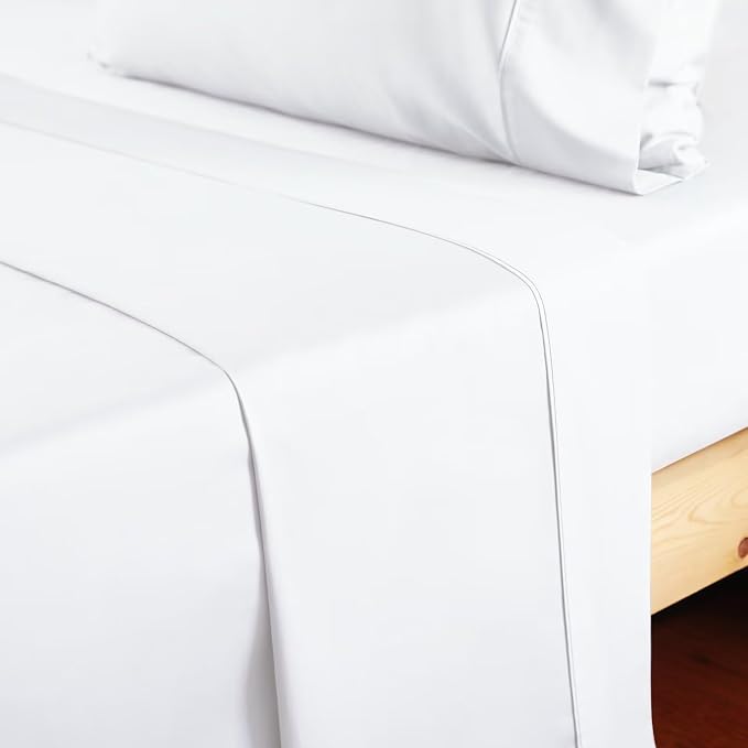 2-Pack Cotton Queen Flat Sheet Only, 600 Thread Count 100% Egyptian Cotton Top - Image 7