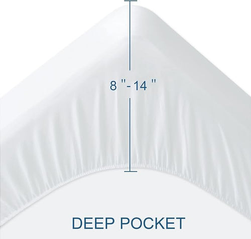 2 Pack Twin Mattress Protector Waterproof Premium Terry Twin Bed Sheets Fitted - Image 2