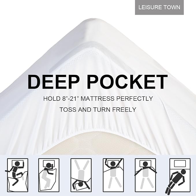 LEISURE TOWN Cotton Mattress Pad Twin XL Size Fitted Quilted Mattress Cover - Image 5