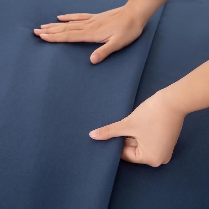 Twin Flat Sheet Only，66x96Inch Dark Blue - Image 5