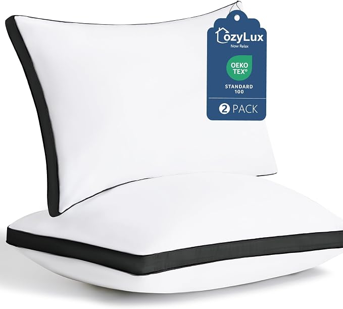 CozyLux Pillows King Size Set of 2, Soft and Supportive 3D Down Alternative Bed by CozyLux