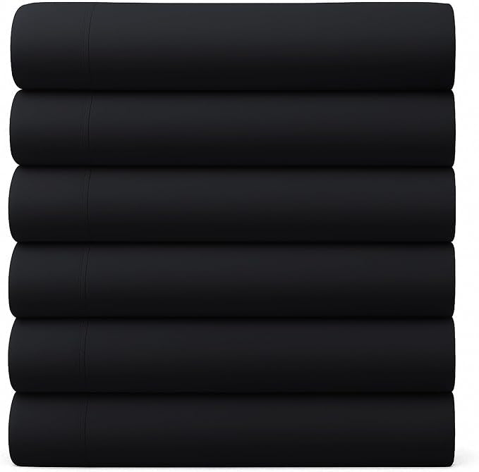 GOLD TEXTILES Twin Flat Sheet 6 Pack – Brushed Microfiber Top Sheets by GOLDTEXTILES