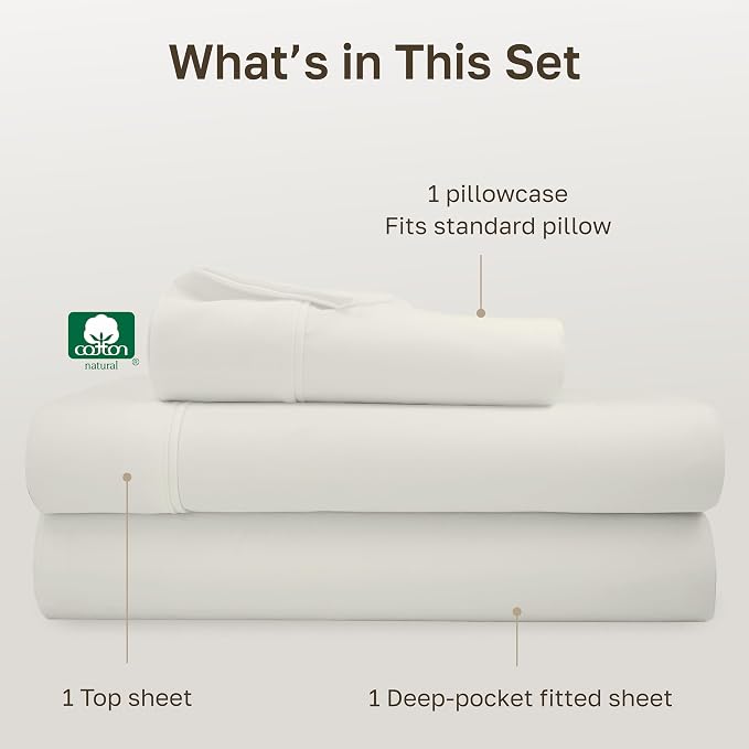 California Design Den Soft 100% Cotton Twin XL Sheet Set, 400 Thread Count Good - Image 4