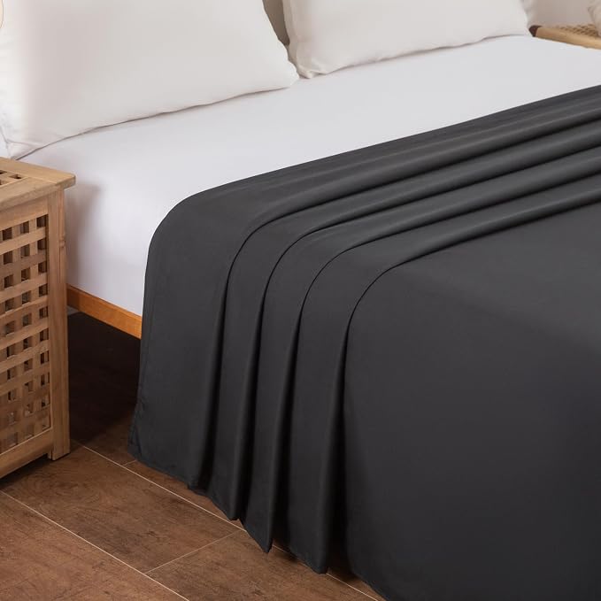 Full Flat Sheet Only， 80x96Inch Black - Image 3