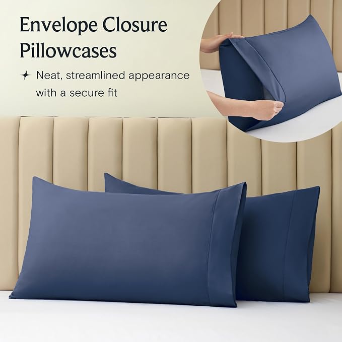 LuxClub 4 PC Queen Sheet Set, Breathable Luxury Bed Sheets, Deep Pockets 18" - Image 8