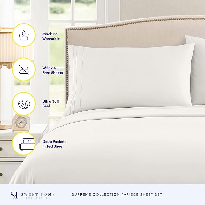 Twin Sheets - Breathable Luxury Sheets - 1800 Supreme Collection Extra Soft - Image 2