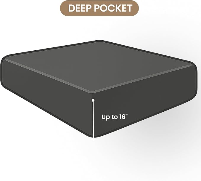 ROSE&RISY Black Full Fitted Sheet, Soft and Breathable - Image 2