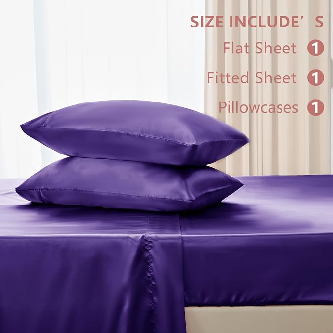 CozyLux Satin Sheets Twin Sheet Set - Image 6