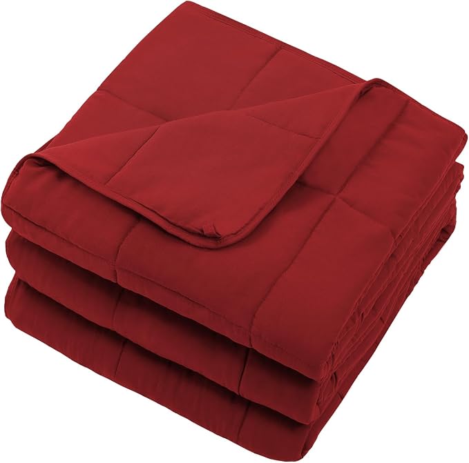 Red Weighted Blanket for Adults 20lbs, Queen Size Cooling Heavy Throw Blanket - Image 7