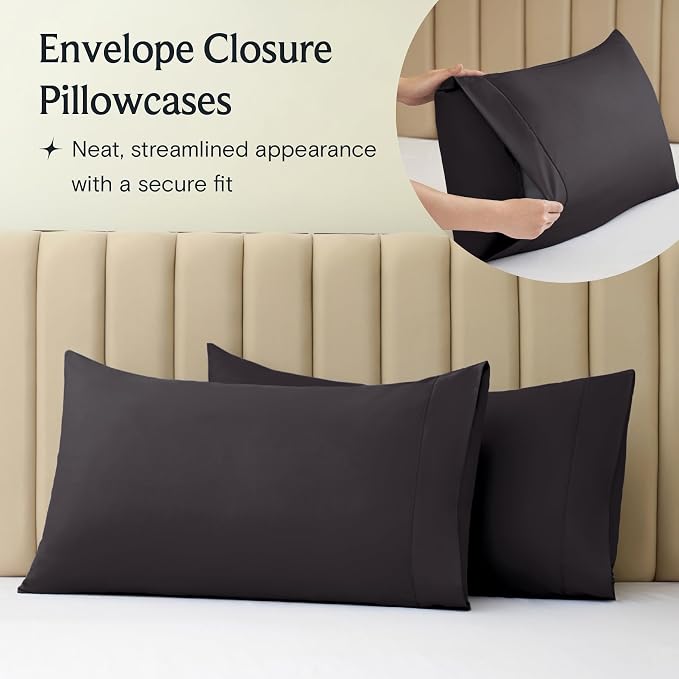 LuxClub 4 PC Full Sheet Set, Breathable Luxury Bed Sheets, Deep Pockets 18" - Image 3