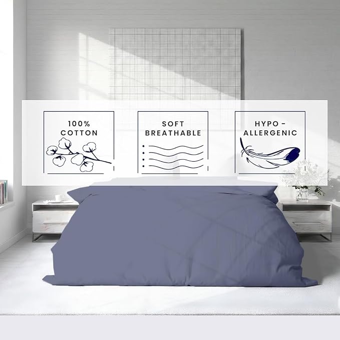 Kotton Culture 1 Pc Duvet Cover King Size-100% Egyptian Cotton 600 Thread Count - Image 5